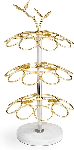 Godinger Soporte para tazas K, carrusel de cápsulas de café para K-Cups, giros en base de mármol, soporte de taza de 27 K, organizador de encimera
