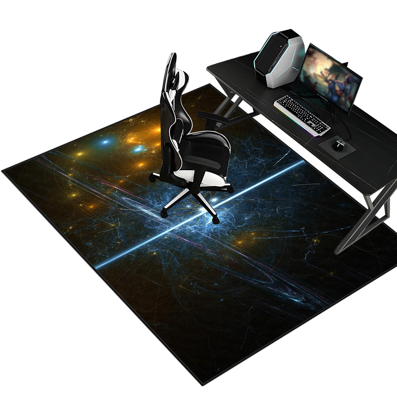 Schreibtischstuhl Unterlage | Gaming Stuhl Unterlage | Bodenschutzmatte für Hartböden | Gaming Teppich | Rutschfeste Teppichschutz Stuhlmatte | Bürostuhlmatte für Zuhause und Büro 150 x 200 cm