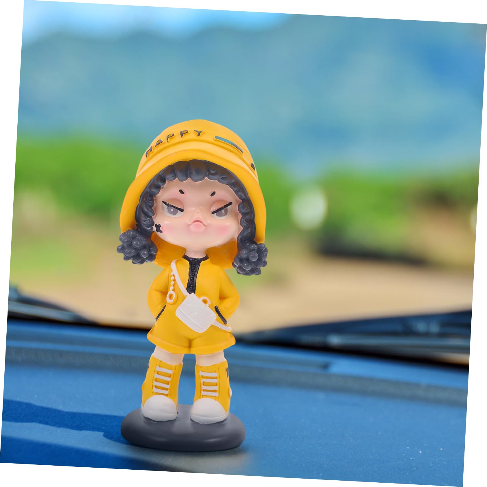Abaodam 4stücke Cute Miniatur Mädchen Figurine Für Auto Dekoration Wackelkopf Puppe Kawaii Resin Statue Für Armaturenbrett Und Zuhause Für Und Wohnaccessoires
