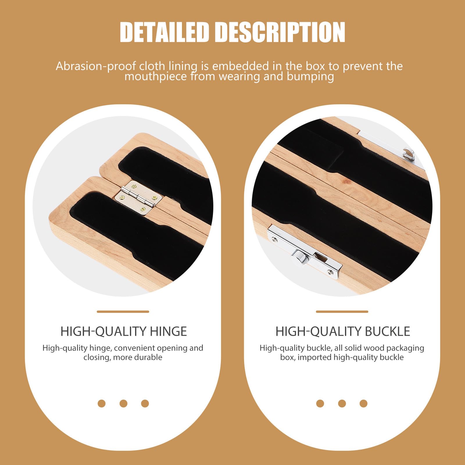 Toddmomy Estuche de Madera Natural Caja de Almacenamiento Portátil y Protector Resistente para Cabeza de Flauta Soporte Compacto para Accesorios de Flauta para Instrumentos de Viento