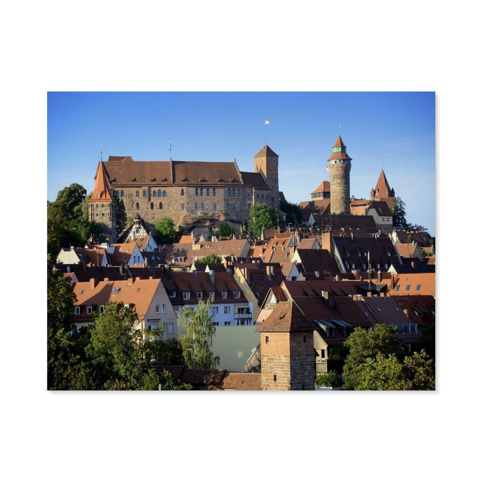 Kaiserburg Castle and old town of Nuremberg at night，Puzzle 1000 Pieces wooden Puzzle Adult Children'S Educational Toy Family Decompression Game（75x50cm）-B95