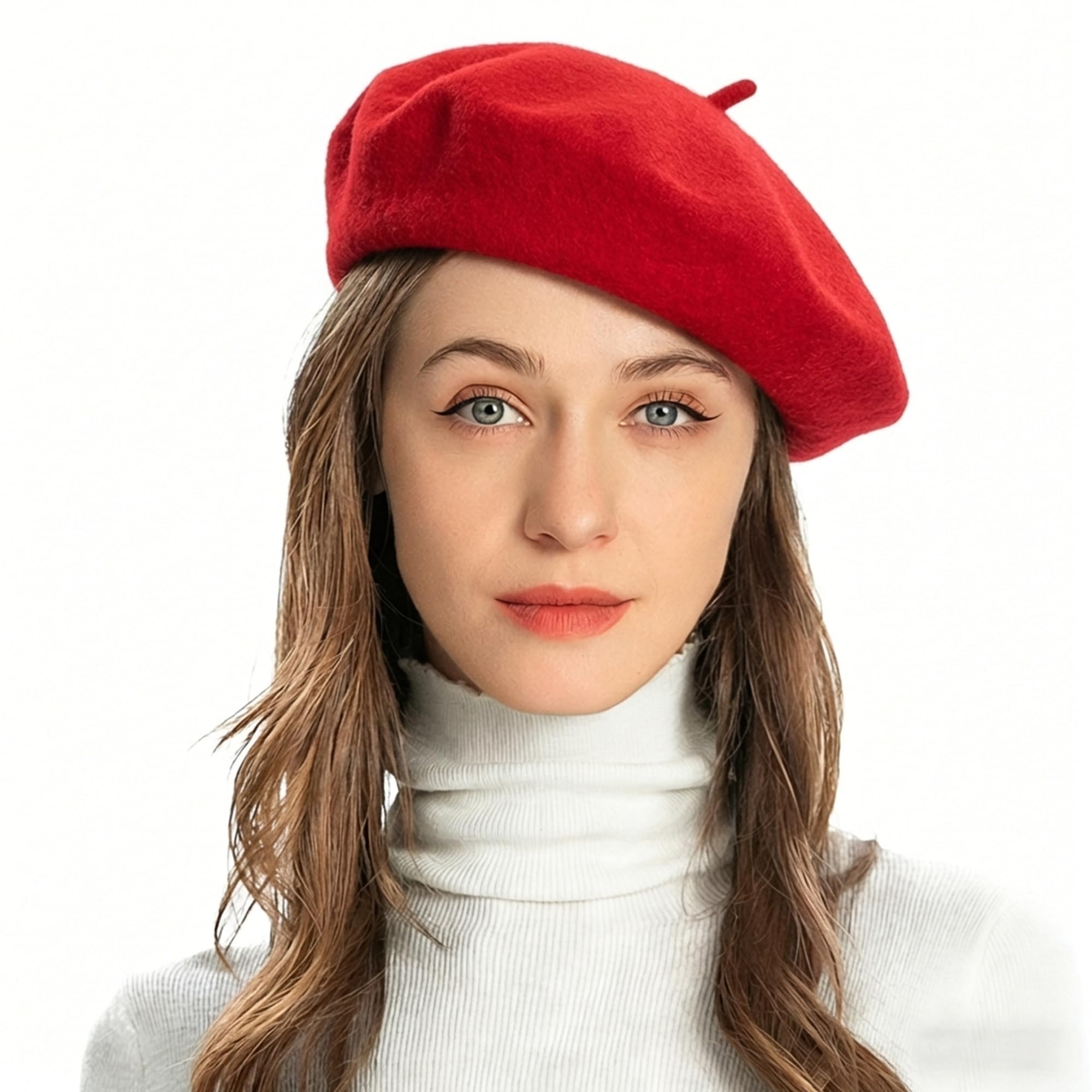 ZLYC Wool French Beret Hat Solid Color Beret Cap for Women Girls