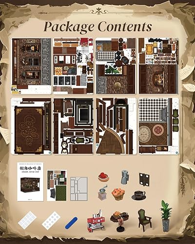 Miniatura 38 de Cutefun Kit de rincón de libros, kit de casa de muñecas en miniatura, kits de rincón de libros para adultos, sujetalibros con luz LED para Cuerdas