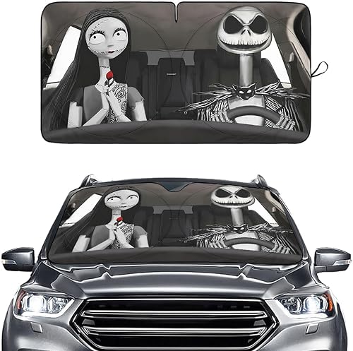 Miniatura 23 de GENANY Divertido parasol para parabrisas para sedán, SUV, camión (55 x 29 pulgadas), parasol de automóvil, bloquea los rayos UV, accesorios