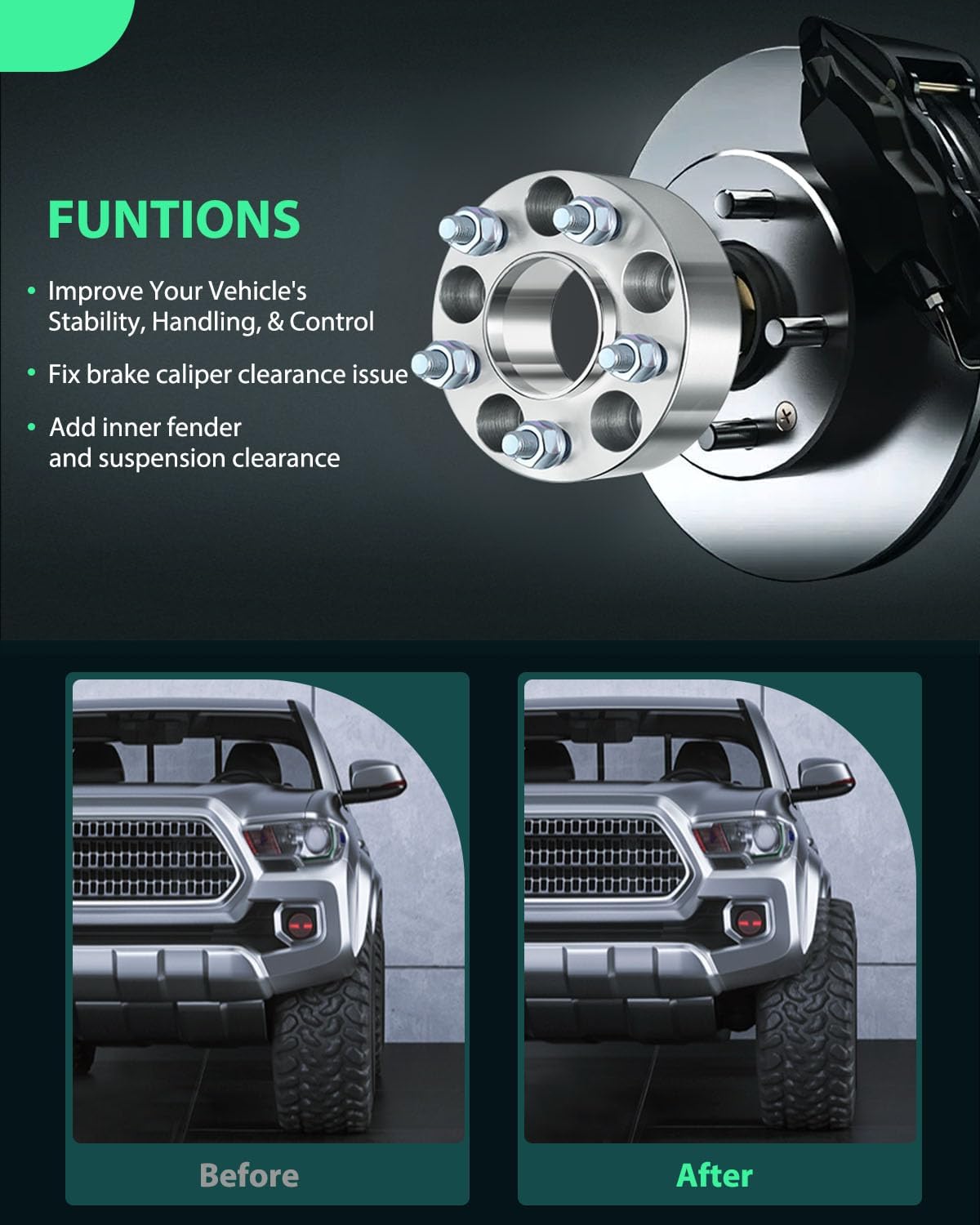 SCITOO 4Pcs Wheel Spacers 2 inch 5x4.5 Bore 70.5mm Studs 1/2 5 Lug Wheel Spacers Adapters Fit for for Ford for Mustang for Ford Edge for Ford Crown Victoria for Mazda B2500 B3000 B4000 Navajo