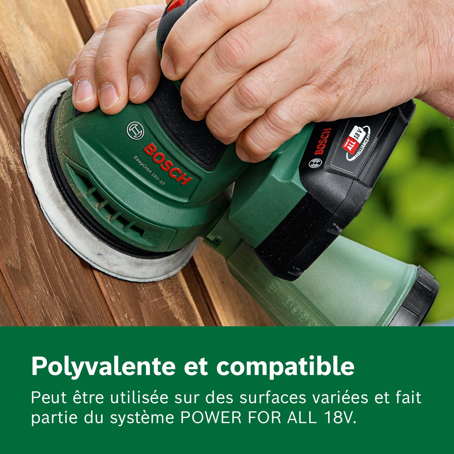 Bosch ponceuse excentrique sans fil EasyOrbit 18V-10 (ponçage de petites et moyennes surfaces en bois ou surfaces vernies ou peintes ; diamètre : 125 mm ; système 18V ; batterie 2,0 Ah et chargeur)