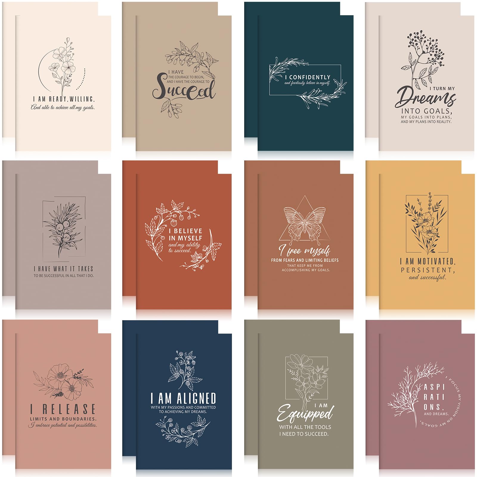 Tatuo 24 Pcs Positive Affirmation Notebooks Inspirational Notebook Small Motivational Encouragement Notepads Daily Affirmations Journal for Women Men