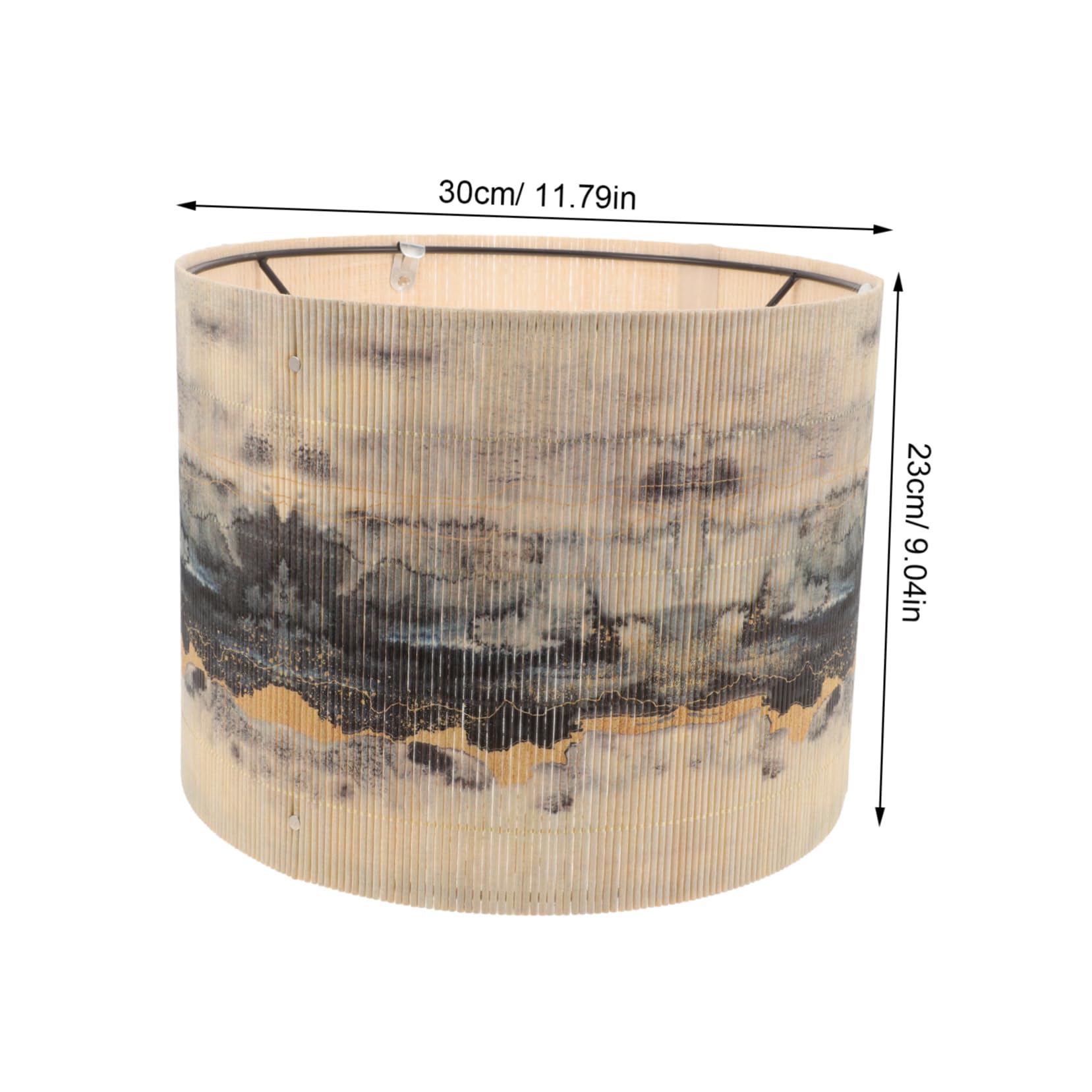 Artibetter Pantalla Ligera y Fácil de Instalar Impresión Estilo Pintura Europea de Lámpara de Bambú Compatible Bombilla E27 para Lámparas de Mesa Hogar o Estudio