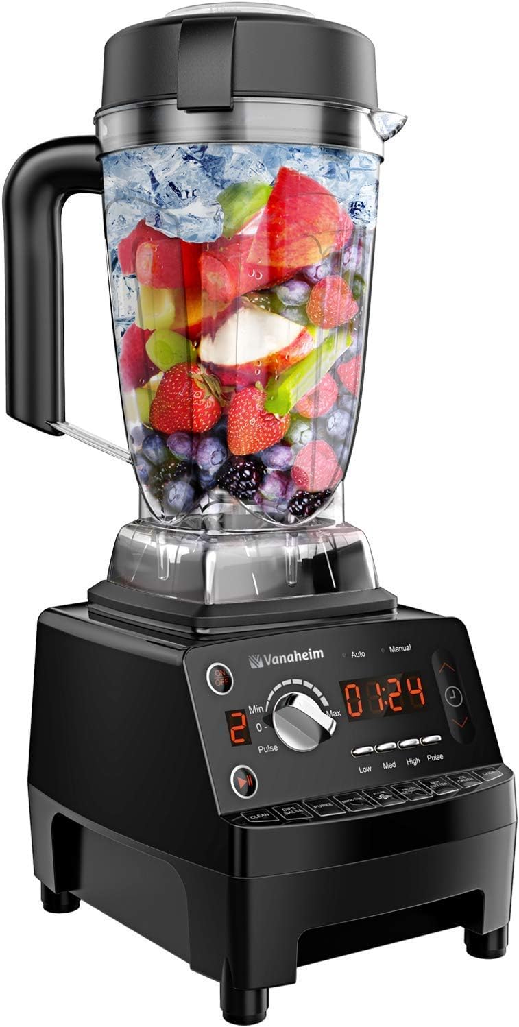 Vanaheim KB64 Professional 1450W 28000RPM 9 Pre-Programmed Setting Countertop Self Cleaning Crushing Blenders for Ice, Frozen Fruit, Shakes and Smoothies, 64 Ounce, Black