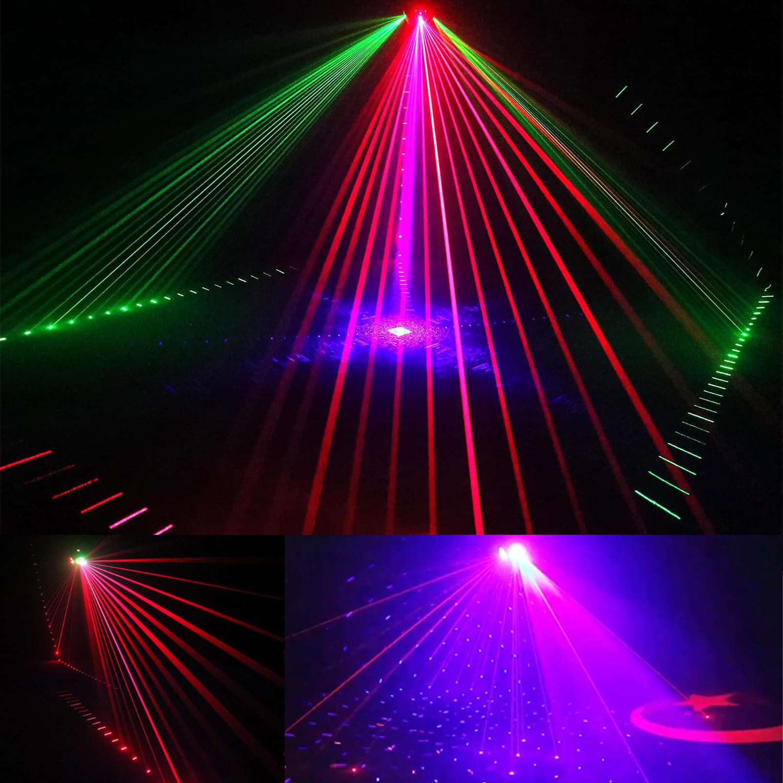 Bühnenlichter Magic Ball, DJ-Lichter, bewegliche Kopflichter mit RGB-Beam-Effekt, stufenlose Rotation mit DMX-Steuerung und aktiviertem Ton für Hochzeits-DJ-Partys, Live-House