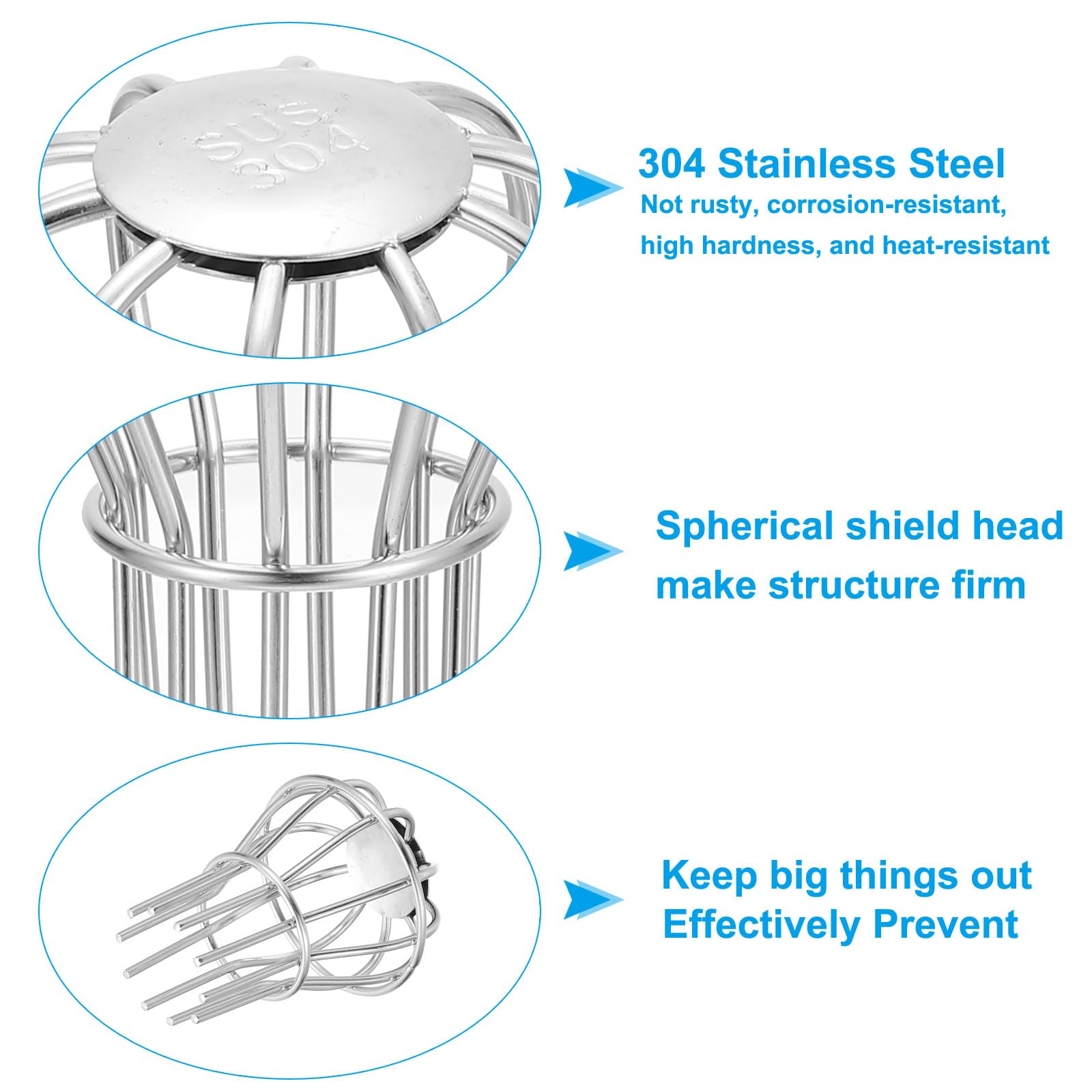 PATIKIL Gutter Guard 2 Inch, 2 Pack 304 Stainless Steel Down Pipe Filter - Image 3