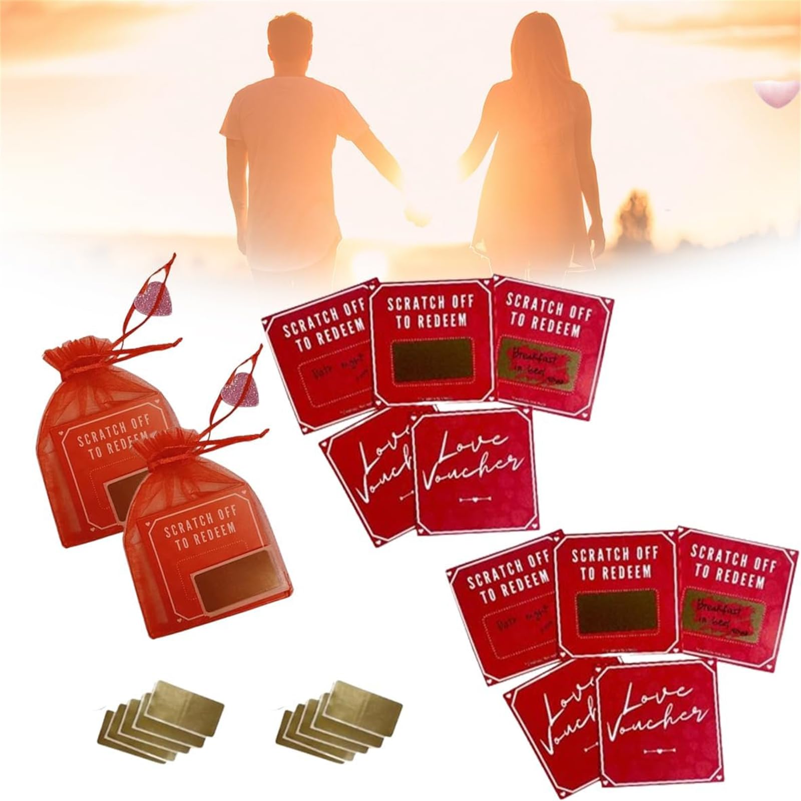 DIY Rubbel-Gutscheine Für Paare – 5 Stück, Valentinstagsgeschenk, Romantische Date-Ideen, Mit Aufklebern Versteckt