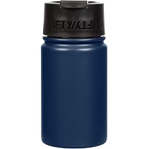 FIFTY/FIFTY 12oz, Double Wall Vacuum Insulated Cafe Water Bottle, Stainless Steel, Flip Cap w/ Wide Mouth, Navy, 12oz/354ml