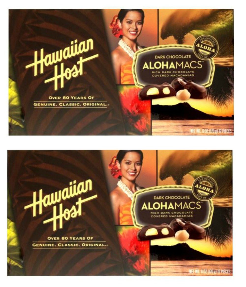 Dark Chocolate Covered Macadamia Nuts by Hawaiian Host (2 Boxes)