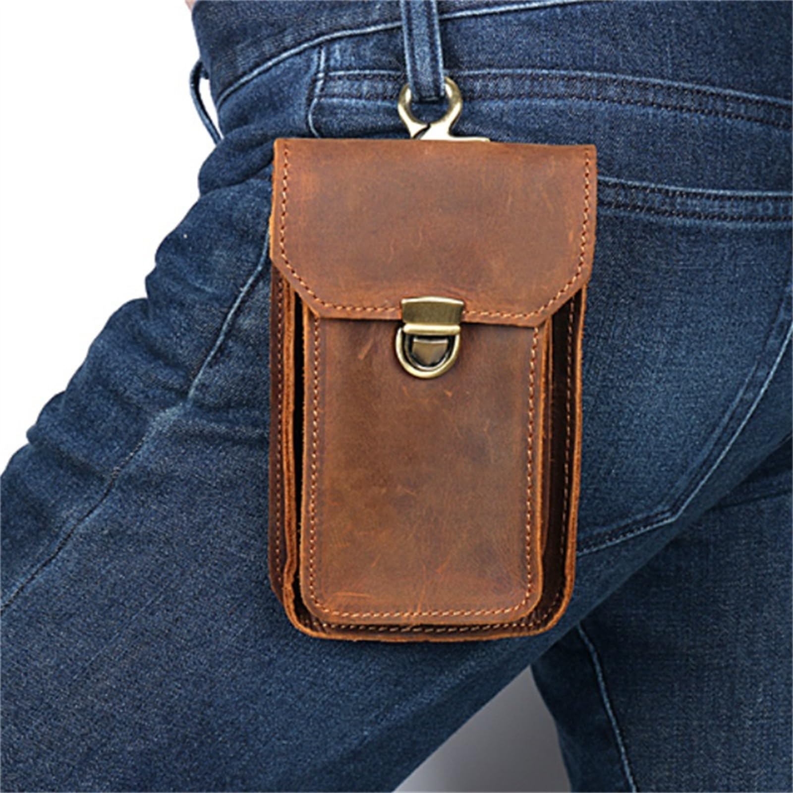 Marsupio per Cellulare Borsa da appendere uomo for cellulare in pelle per L'uso Quotidiano
