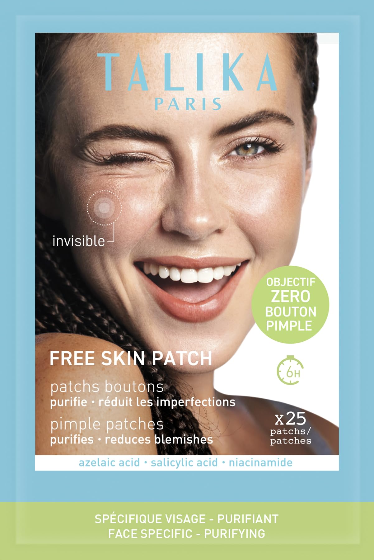 Talika Free Skin Patches, Invisible Spot Cover, Traps Fluid, Reduces Redness, Blemishes and Pimples, Fast-Acting, 24 Count, 3 Sizes