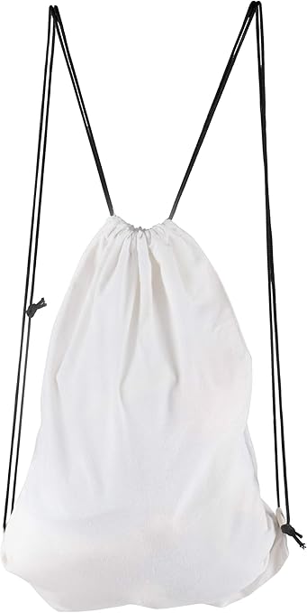 white canvas drawstring bags