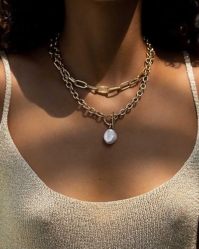 Miniatura 5 de CULT OF SUN Collar con colgante de perlas chapado en oro de 18 quilates