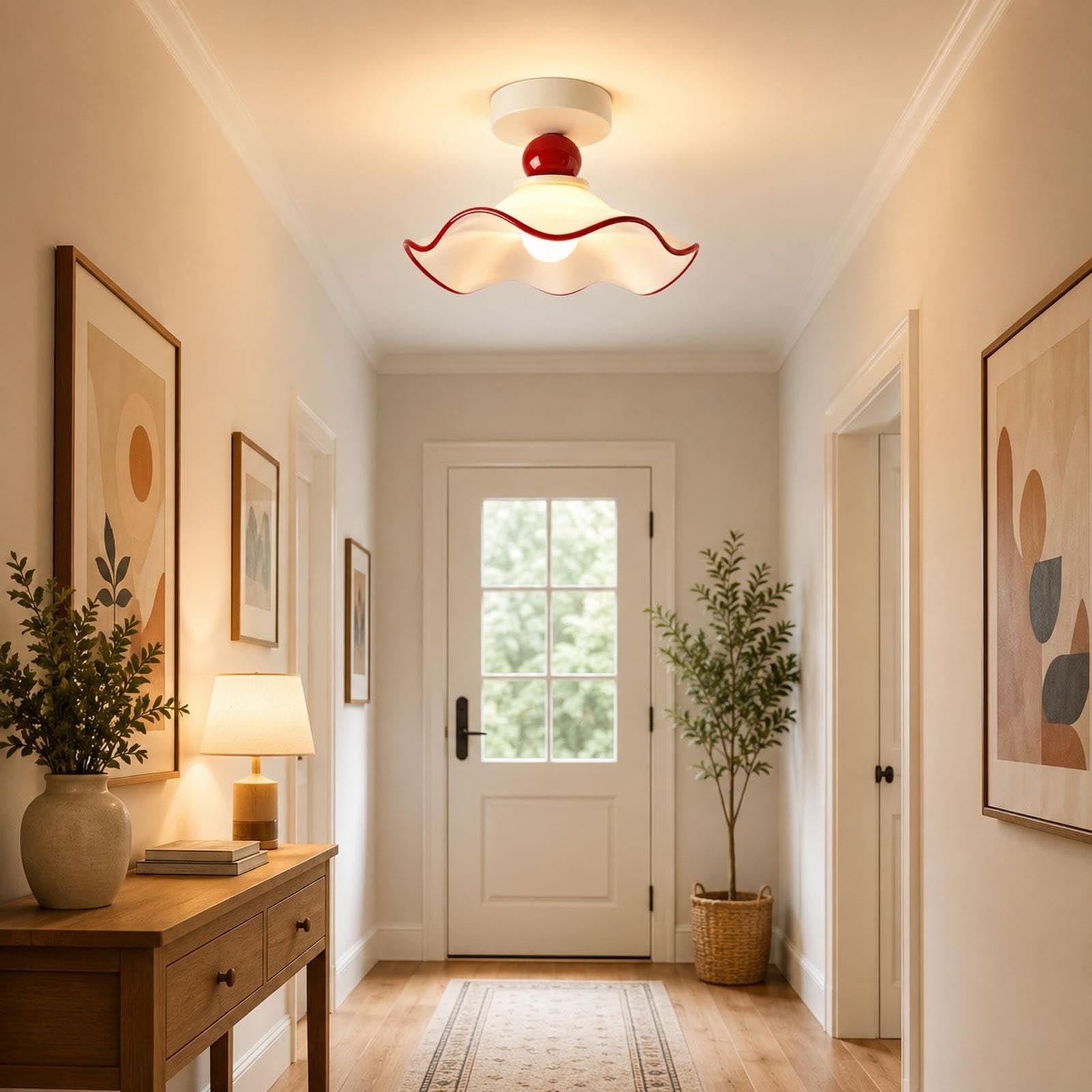 Luce soffitto resina a filo, lampada metallo ondulato con portalampada E27