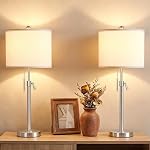 Table Lamp Set of 2, 22-30" Height Adjustable Modern Nightstand Lamps with Marble Base and Pull Chain Switch for Living Room Bedroom, Office, Bedside Table, Farmhouse (Gold)