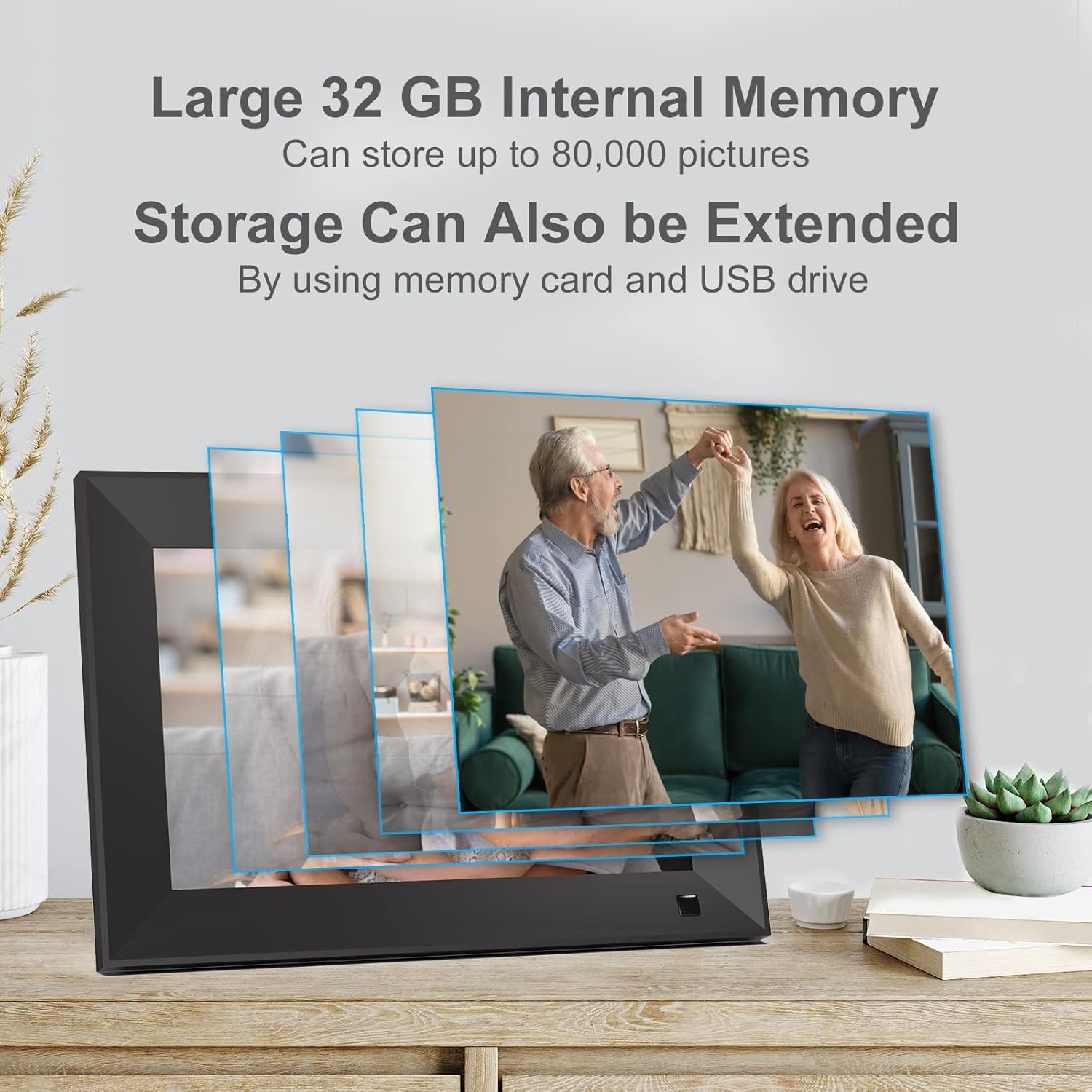 BSIMB 32GB WiFi Digital Picture Frame 8 Inch, Digital Photo Frame1280x800 IPS Touch Screen Motion Sensor, Upload Photos/Videos via App, Email, Portrait and Landscape, Gift for Grandparents : Electronics