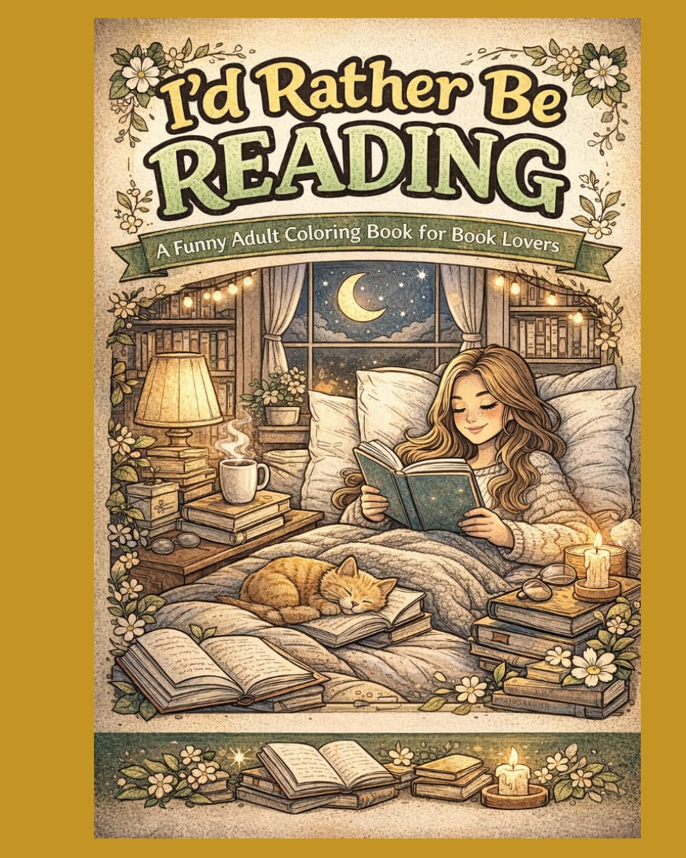 I'd Rather Be Reading: A Funny Adult Coloring Book for Book Lovers | Cozy, Relaxing & Stress Relief Designs