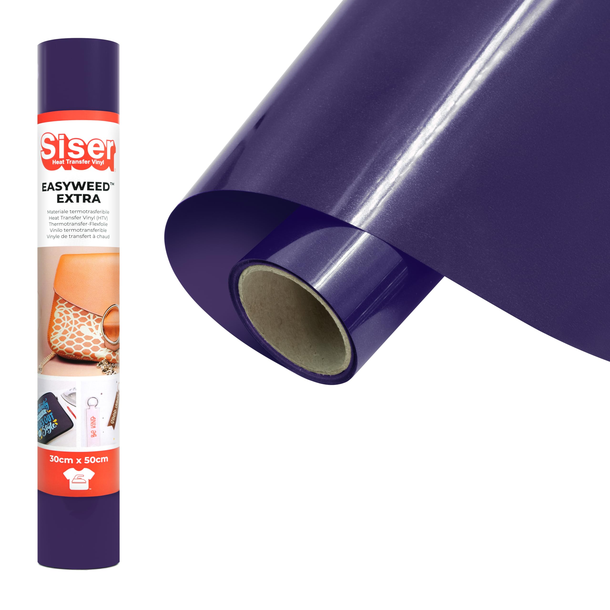Siser® EasyWeed® Extra Viola, 30 cm x 0.5 m, Heat Transfer Vinyl for Customising Nylon, Leather, Treated Fabrics