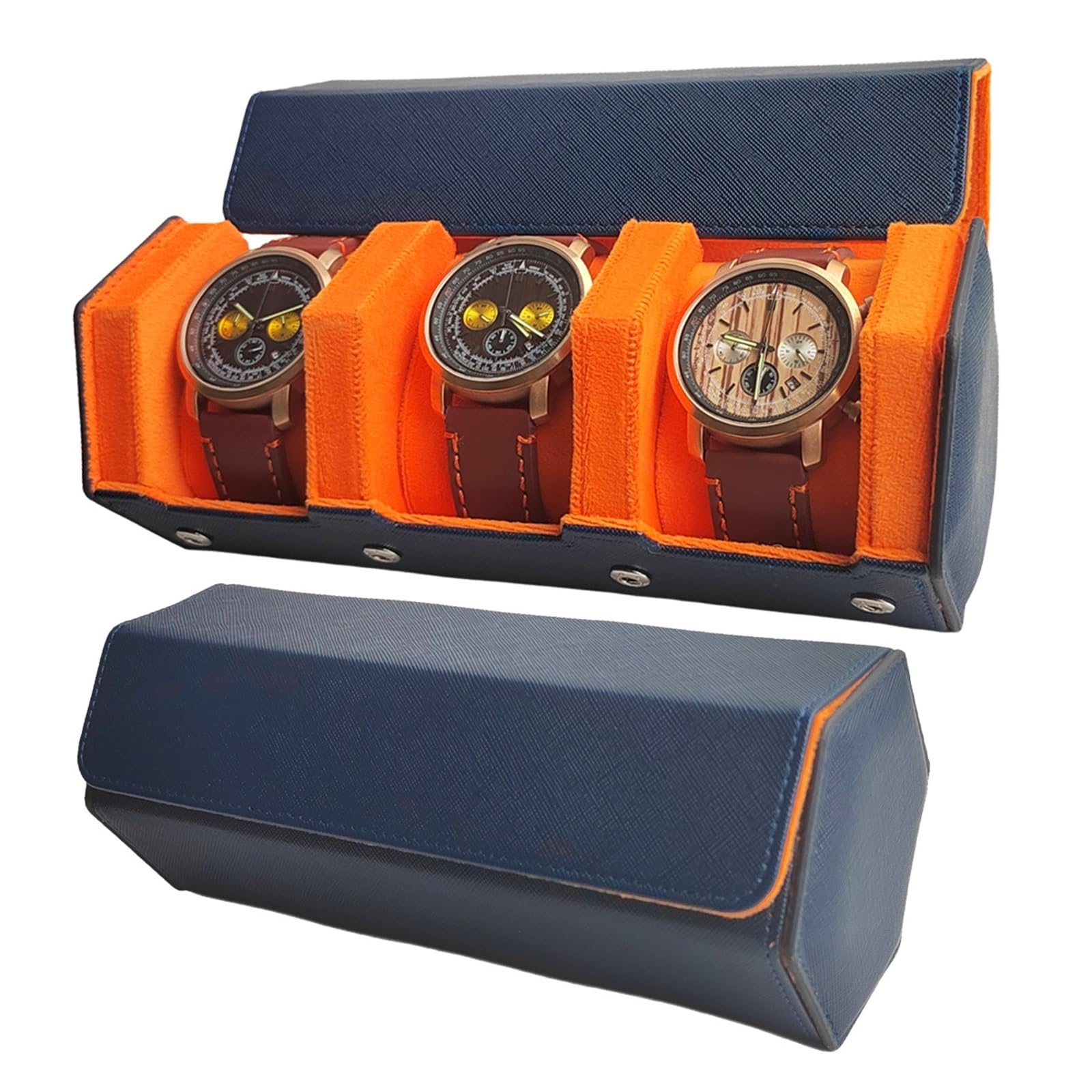 EKalgretrA Watch Case 1/2/3-Slot Watch Roll Travel Case Portable Vintage Leather Display Storage Box Organizers Men