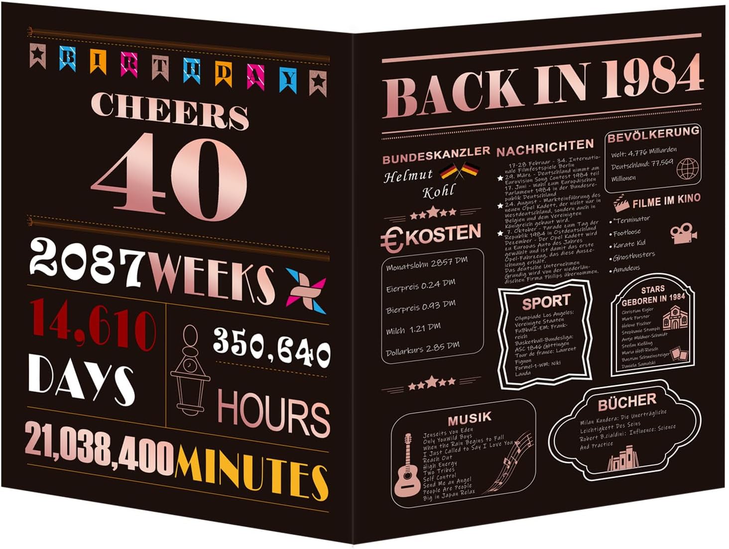 40 Geburtstag Blechschild Retro - Lustiges Geschenk 20x30 Cm