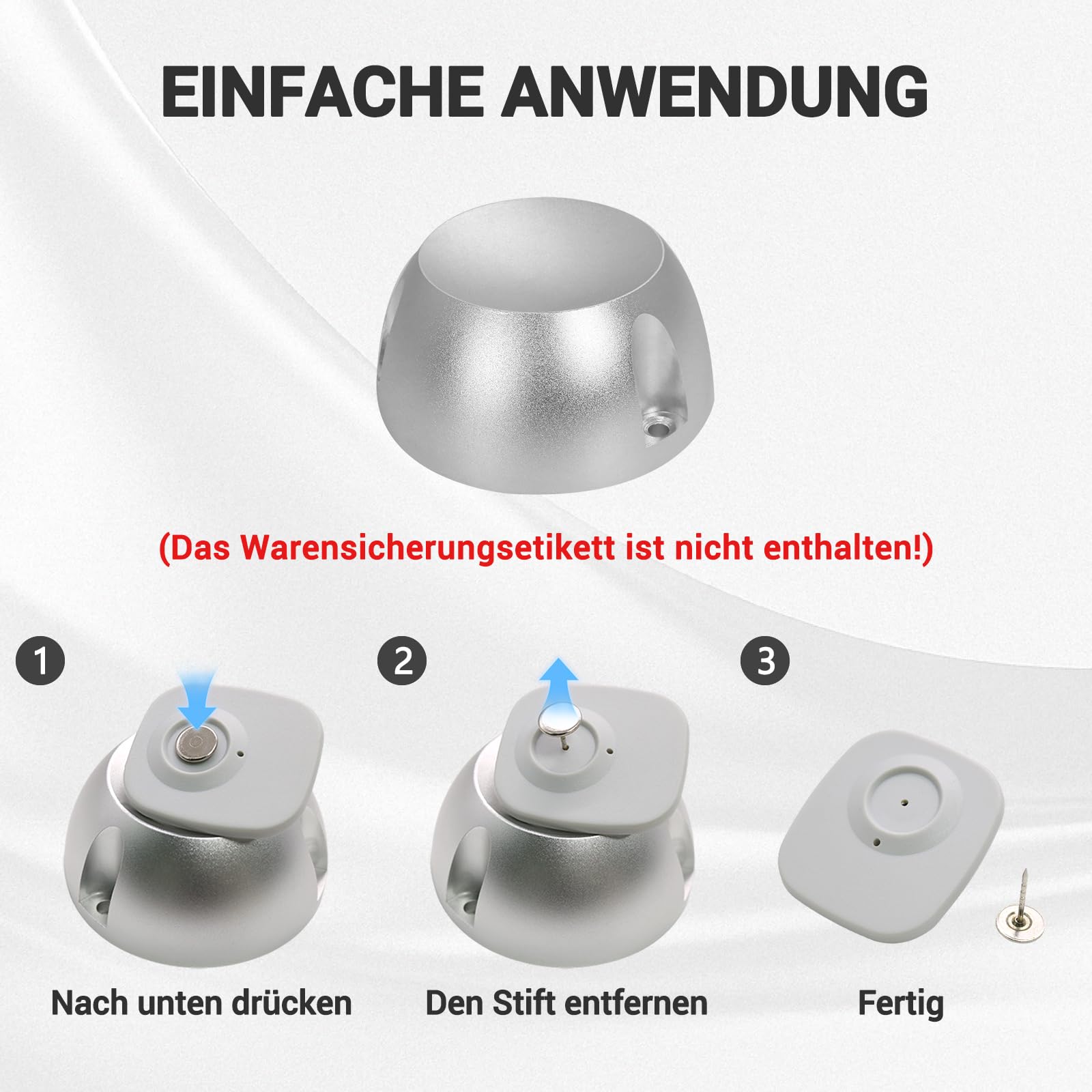 Magnet Diebstahlsicherung mit Haken, 20.000 GS, Sicherheit zum Entfernen von Diebstahlsicherung von Kleidung, Magnetverschluss, leistungsstark für Etiketten, Geschäfte und zum Entfernen