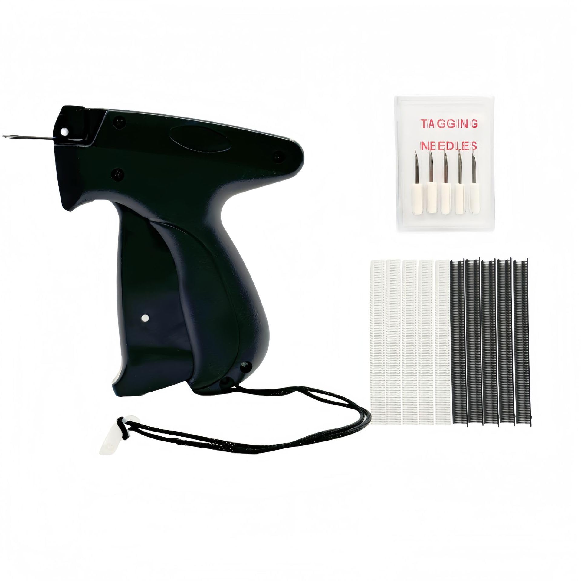 Mini pistolet à coudre Stitchy - Outil de fixation rapide et facile pour vêtements, décoration d'intérieur, et plus encore - Comprend 5 aiguilles, 500 attaches noires, 500 attaches blanches (C)