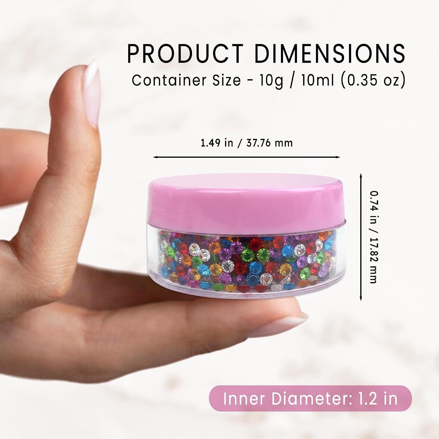 (Quantity: 1000 Pieces) Beauticom® 10G/10ML Round Clear Jars with Pink Lids for Cosmetics, Medication, Lab and Field Research Samples, Beauty and Health Aids - BPA Free