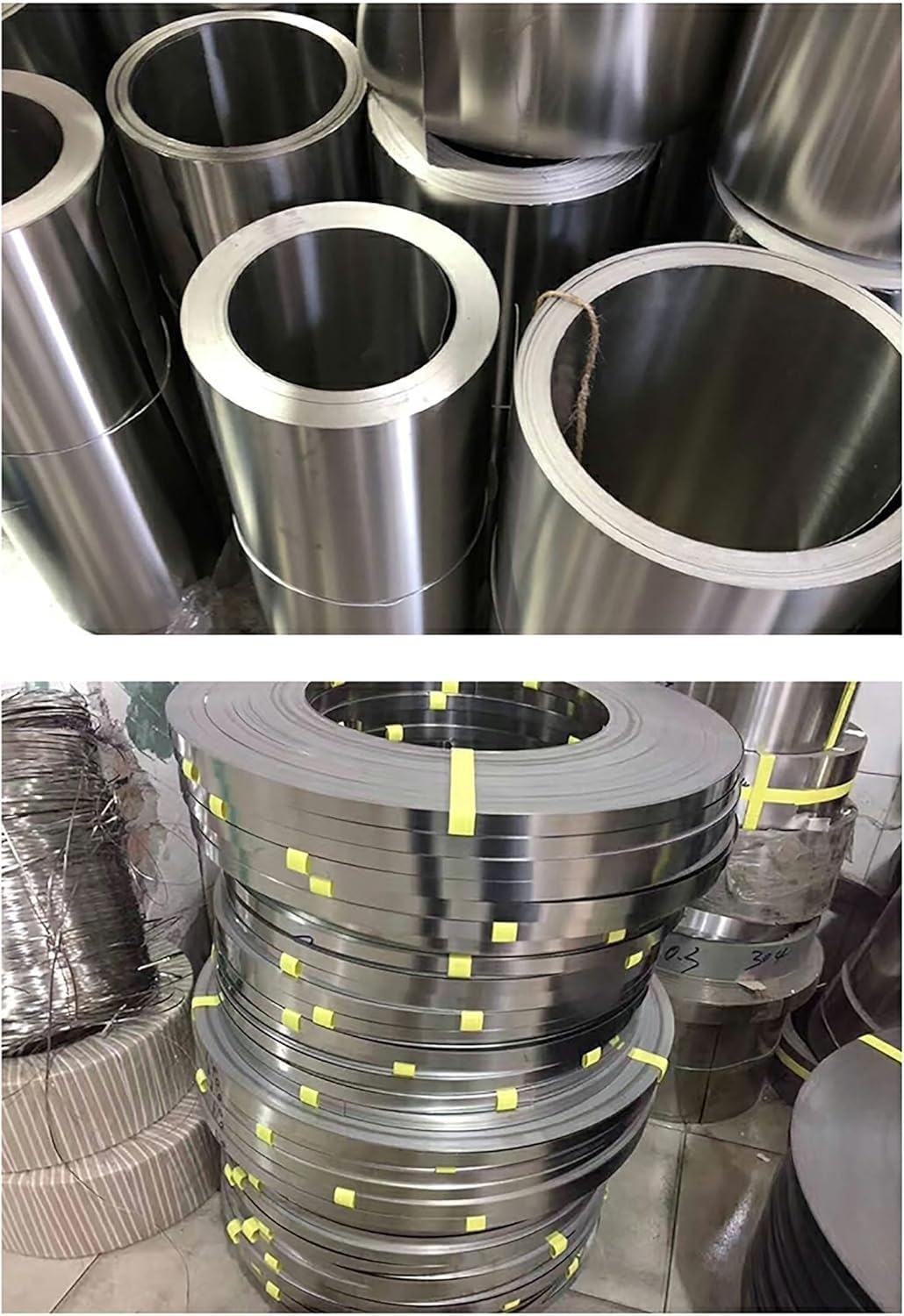 Rollo de lámina de acero inoxidable, tira metálica, ancho 600 mm, largo 5 m, for maquinaria industrial, equipos electrónicos y hardware.