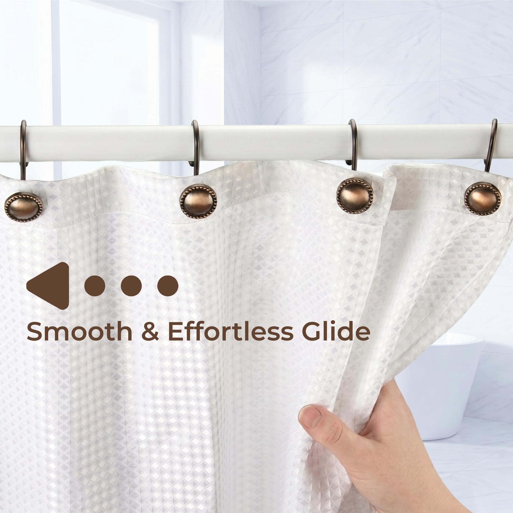 Bronze Shower Hooks - Rust-Resistant & Easy Install -5