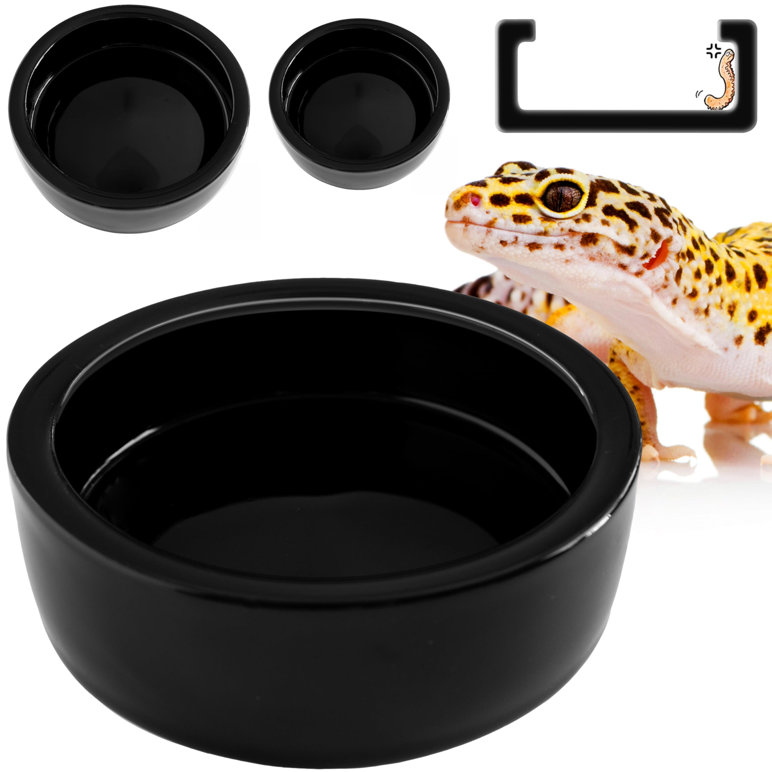 Gamelle Anti-évasion Pour Reptile - 12.5 X 8.5 X 4.5 Cm, Polystyrène, Pour Gecko, Caméléon, Araignée