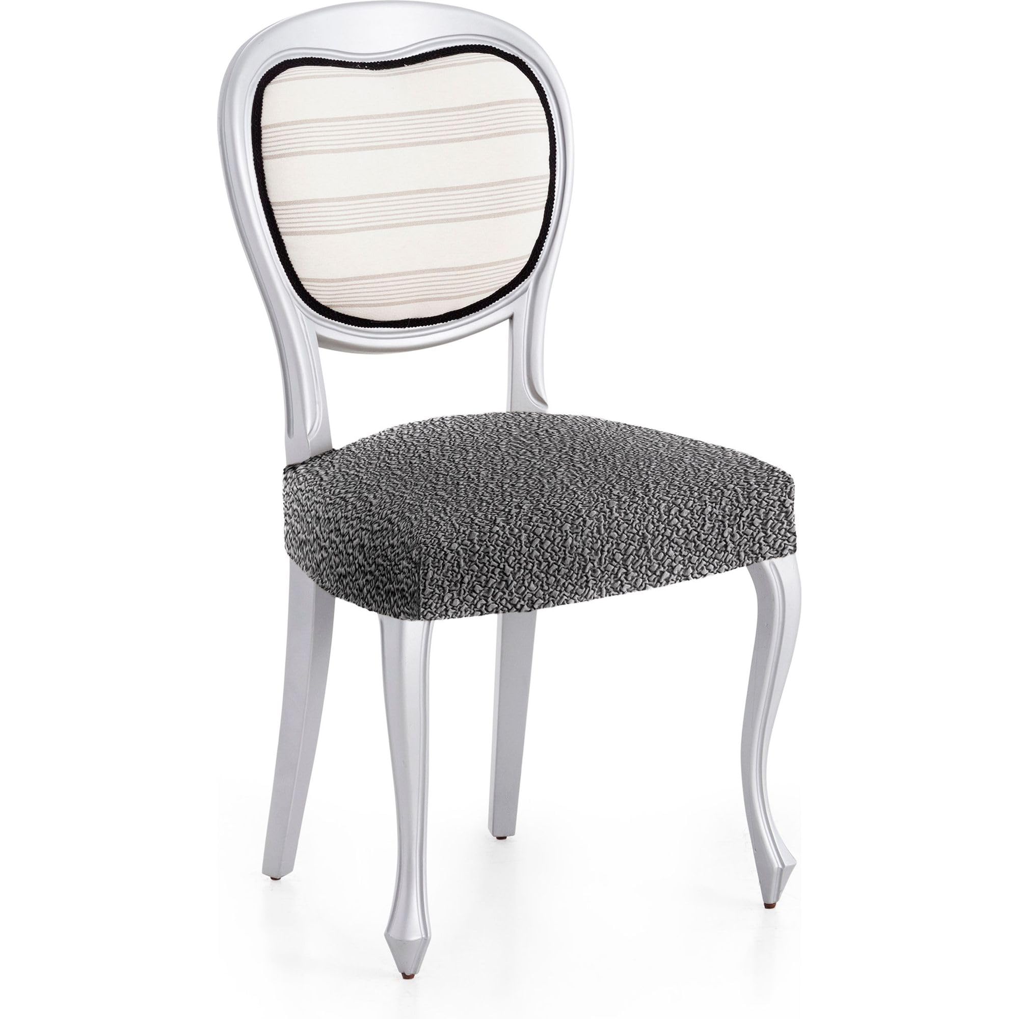 ECOMMERC3 | 2 Bi-elastic Jacquard Fabric Chair Covers - Dark Grey Super Elastic, Breathable and Adjustable Chair Covers