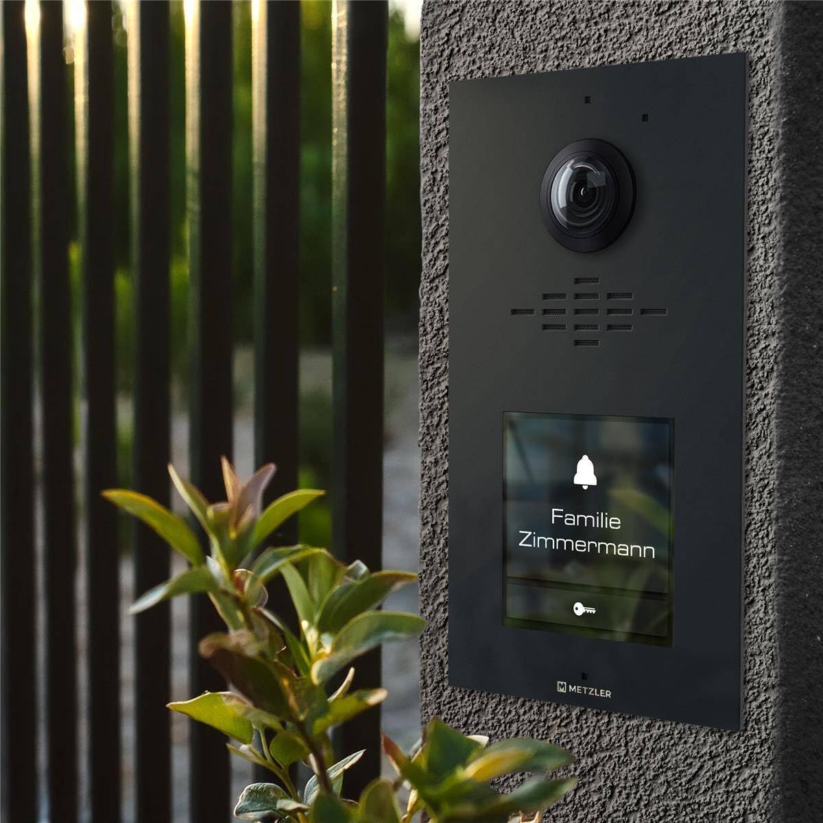 Metzler Video Sprechanlage für 1-500 Parteien Komplett Set - Anschluss 2-Draht - Türsprechanlage mit IPS Touchscreen-Display und 1x Innenstation Kit, Anthrazit aus V2A Edelstahl | VDM10 2.0 Horizon