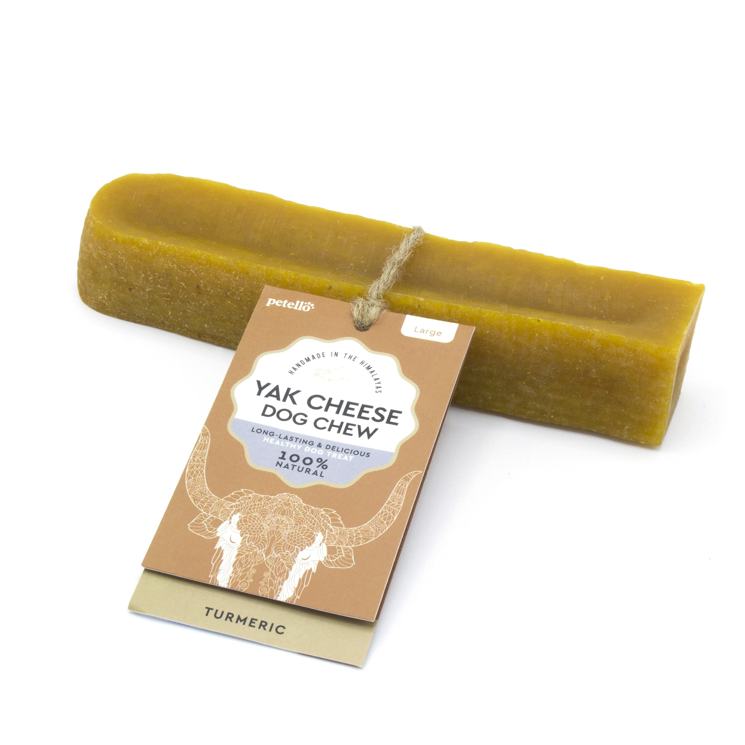 Petello Yak Cheese Himalayan Dog Chew With Turmeric Protein Rich Long Lasting Dog Treat 115g, Natural