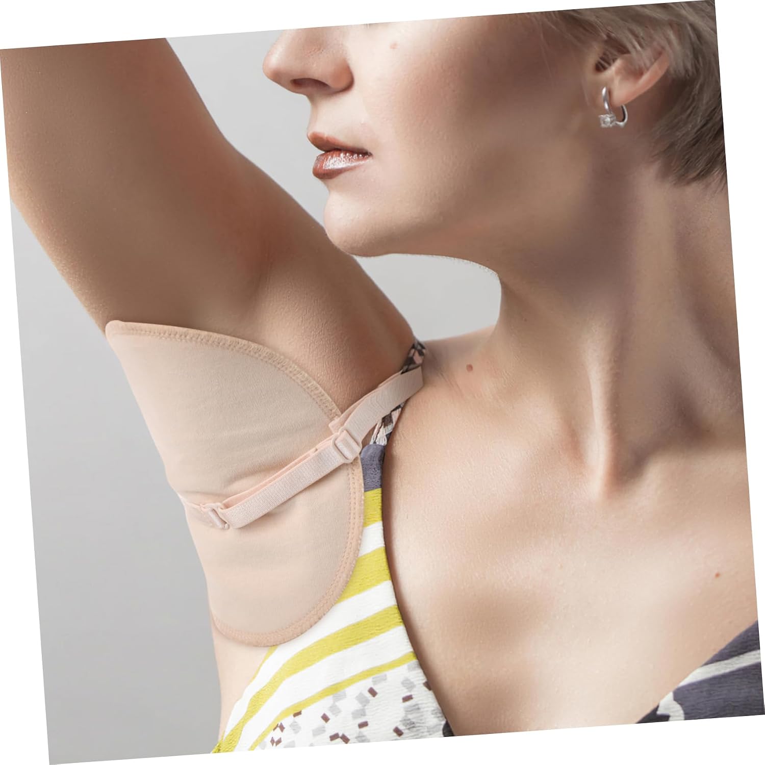 VALICLUD 2-Pack Soft Cotton Underarm Sweat Absorption Pads Washable Anti-Sweat Stickers for Women Quick-Dry and Comfortable Underarm Protection