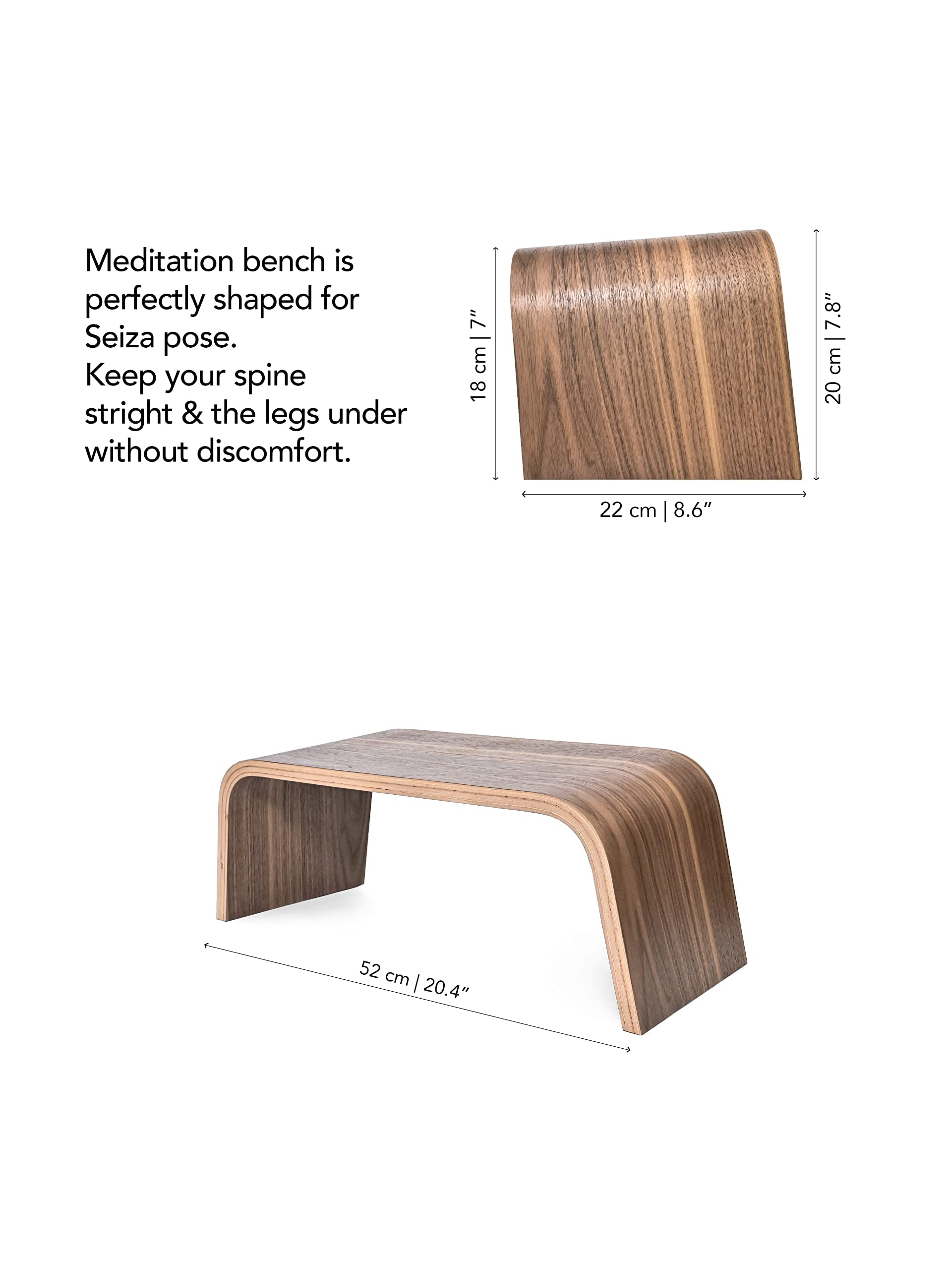 Panchina in legno resistente, adatta per cerimonie di tè, yoga, posa seiza, meditazione per principianti, panchina di preghiera e per una sana postura eretta – Panca in legno