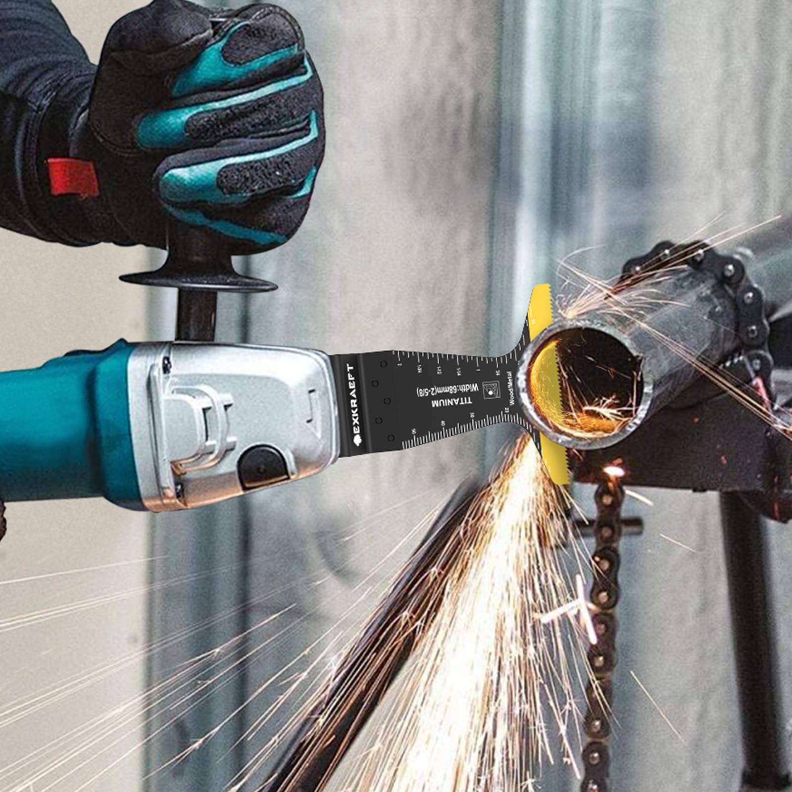 EXKRAEFT 18 cuchillas oscilantes de titanio, cuchillas multiherramienta universales para clavos de metal, madera, plástico y material duro, hojas de sierra oscilantes compatibles con Dewalt Milwaukee