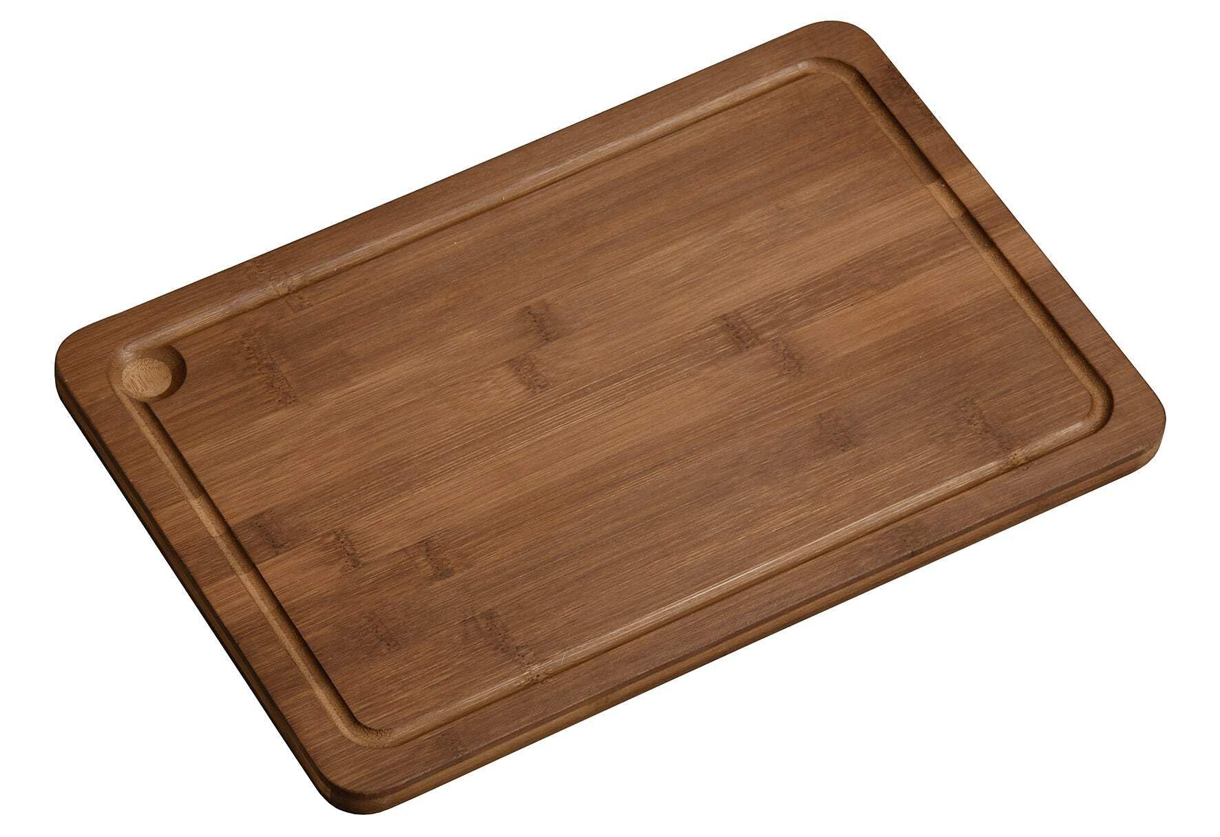 Kesper 59391 Chopping Board with Juice Groove Made of Dark Bamboo Dimensions 38 x 25 x 1.6 cm