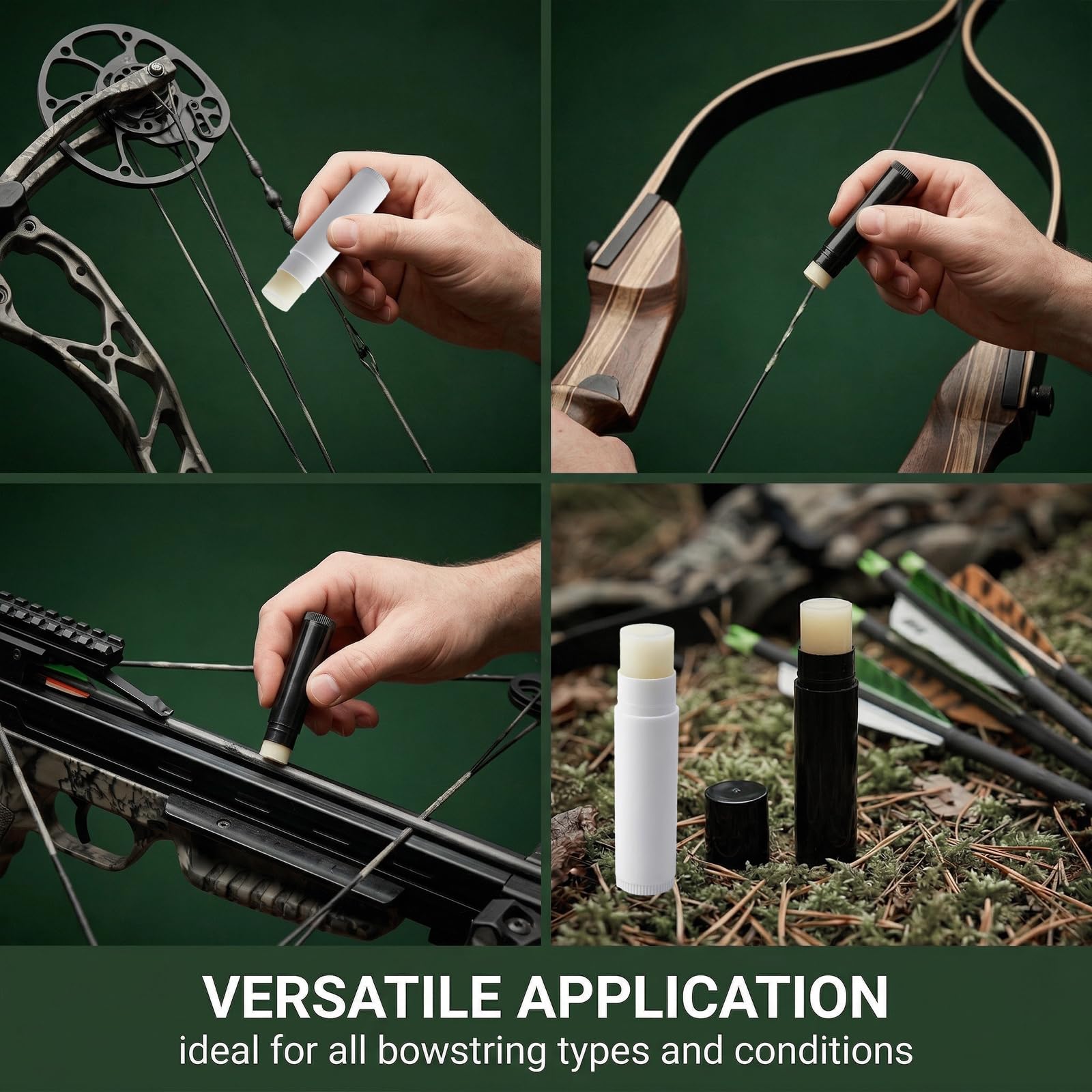 Lot de 2 Cires de Corde d'Arc en Cire d'Abeille Naturelle, Lubrifiant de Protection pour Arc à Poulies, Recourbé et Arbalète, Accessoire de Tir à l'Arc Professionnel et Amateur