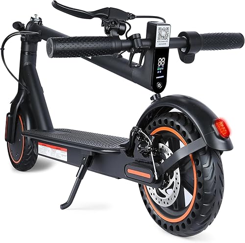 Electric Scooter for Adults, 8.5" Solid Tires, 350/500W Motor, 16/19MPH Max Speed & 12/21 Miles Range, Portable Foldable E-Scooter with Smart APP, Cruise Control, Dual-Brake System（Two Models）