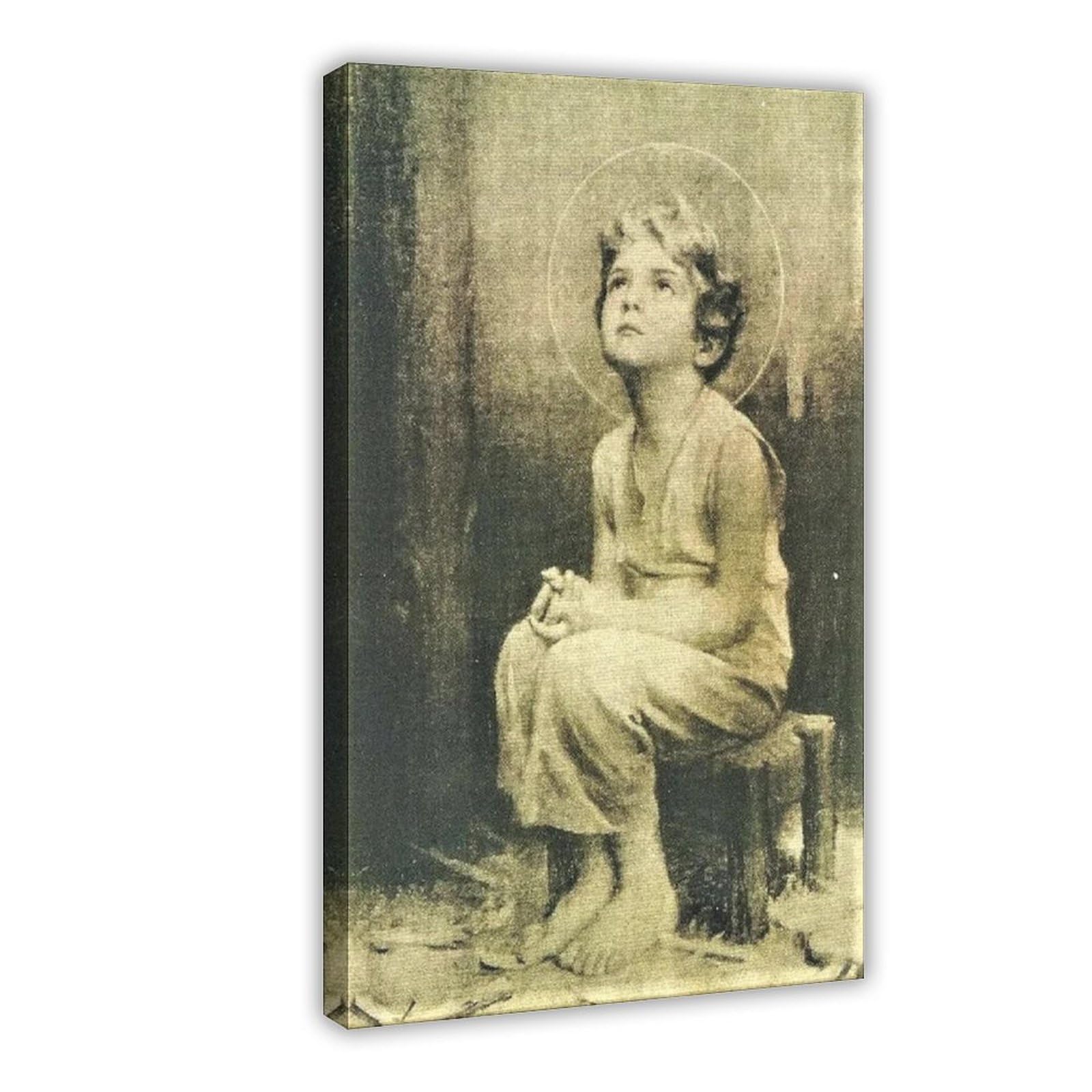 Idée cadeau déco chrétienne poster Jésus Christ enfant avec son cadre suspendu - 8