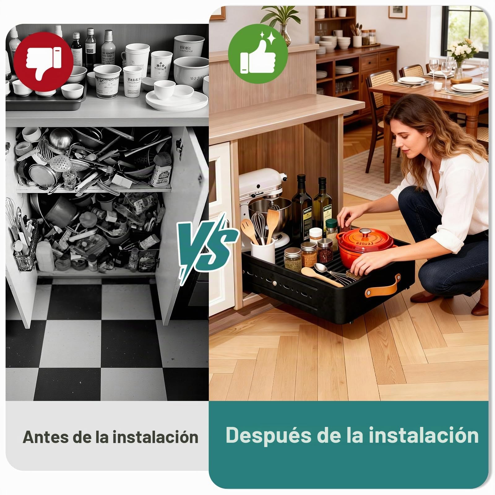 Bandeja telescópica profundidad ajustable 41-60cm x ancho 25cm x alto 7,8cm