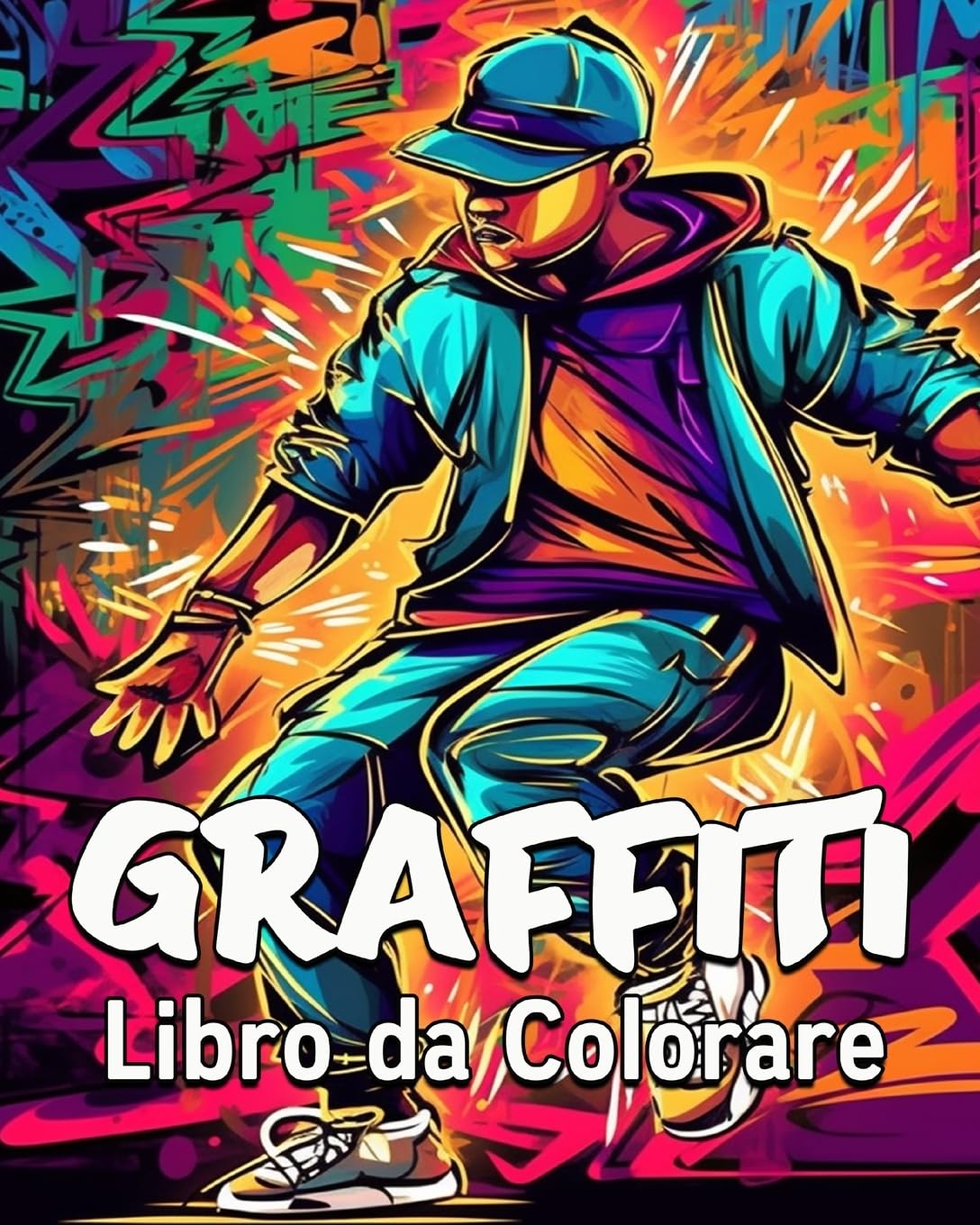 Livre de coloriage graffiti ado avec 60 illustrations street art grand format