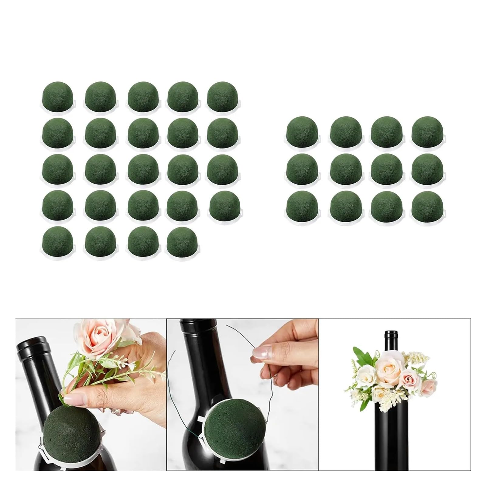 Blumensteckschaum Mini-Steckschaum, Floristen-Schaum, grün, Steckschaum, Steckschaum-Halter, Flaschendekoration for Club, Party, Restaurants, Schlafzimmer, Büro(24pcs)