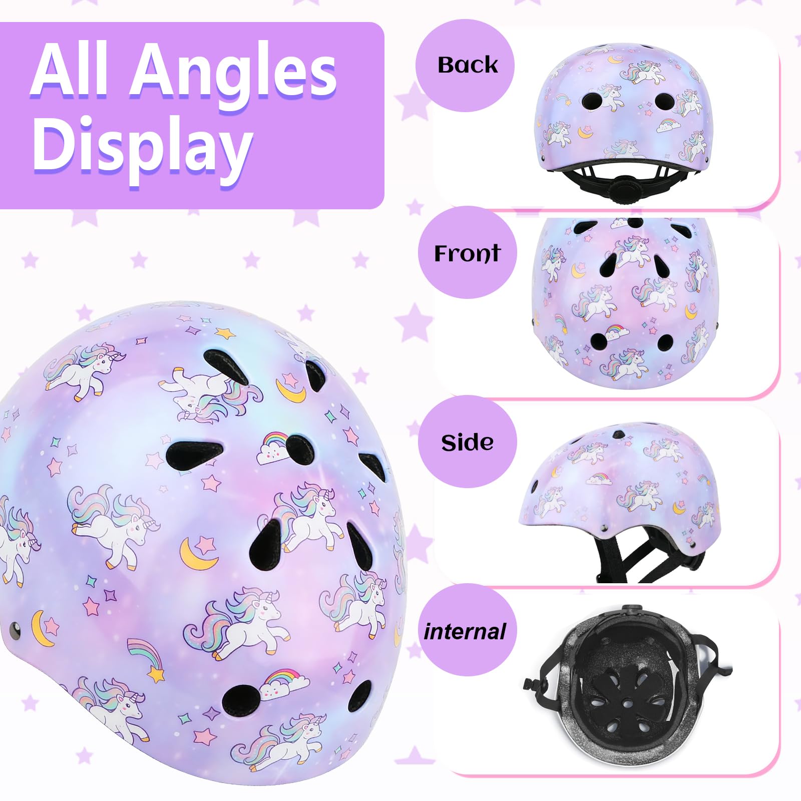 Casque de vélo réglable pour Enfants Filles Skate Protection