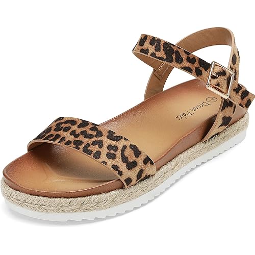 DREAM PAIRS Women’s Open Toe Ankle Strap Espadrille Casual Flatform Platform Wedge Sandals